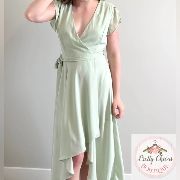 Ruffle Maxi Sage Dress - Picture 3 of 3